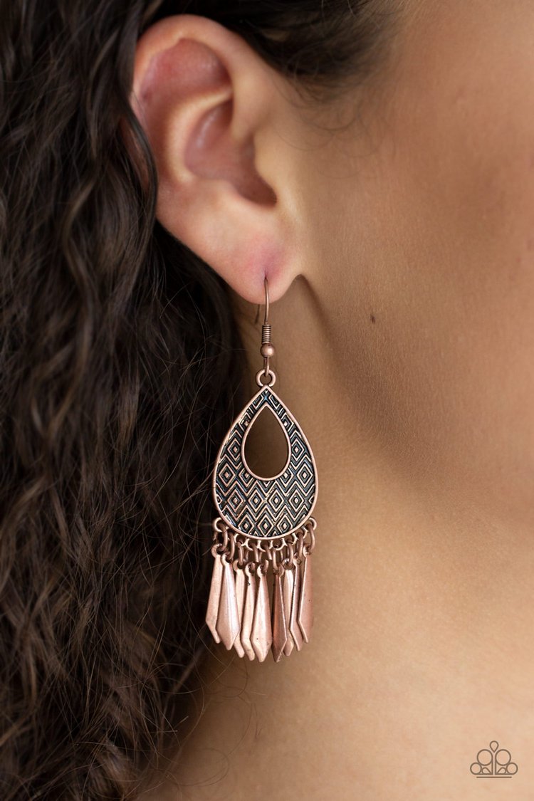 Metallic Funk Copper Earring